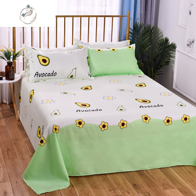 夏季水洗棉床单单件风学生宿舍单人被单1.5m双人床上用品1.8m舒适主义