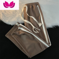 七斓美式复古休闲卫裤男秋季宽松直筒大编织抽绳设计感九分运动长裤子