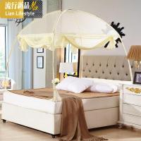 蒙古包三开防摔儿童蚊帐学生无底加密拉链1.5米/1.8m床家用 三维工匠