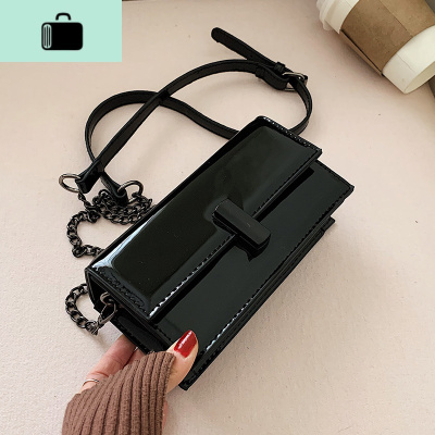 高级感小包包女2020新款时尚chic链条单肩斜挎质感漆皮锁扣小方包NEW LAKE女士单肩包