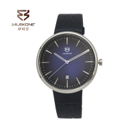 妙时空(MIUSKONE)别致典雅系列简约皮带男表 带日历 进口机芯 小绿表 轻薄款 高性价比 中性款 MS108