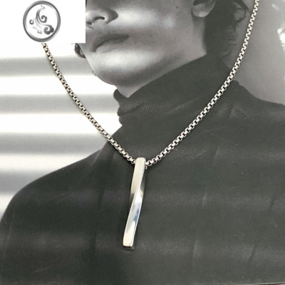 JiMiLAZY DAY原创自制 螺旋长条项链男潮牌ins嘻哈简约冷淡风钛钢吊坠