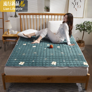 冬天珊瑚绒床垫毛毯褥子可机洗防滑加绒加厚保暖单人冬季毛绒垫子 三维工匠