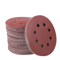 铁洋 背绒砂纸片 植绒砂纸片 5寸125mm8孔1500目红砂 片