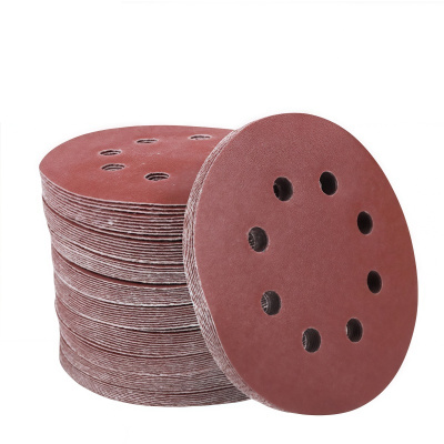 铁洋 背绒砂纸片 植绒砂纸片 5寸125mm8孔1500目红砂 片