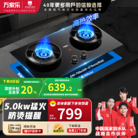万家乐AY6 5.0KW猛火全进风燃气双灶 一级能效70%热效率开孔尺寸可调节70%热效率