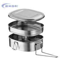 酷美智悦 304不锈钢饭盒方形双层21*16*7cm KM-BH560 个
