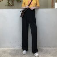 高腰西装裤子女纯色运动裤休闲坠感阔腿裤女九分拖地裤女四季