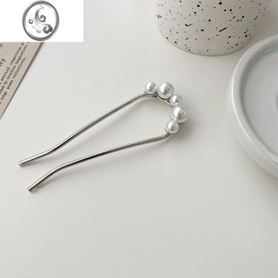 JiMiu型珍珠发簪简约现代懒人丸子头盘发器日常簪子高级发钗头饰女
