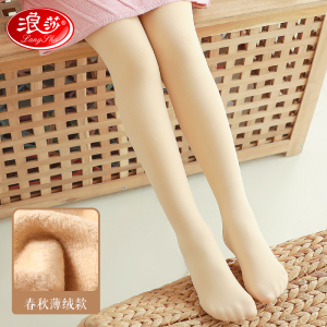 浪莎儿童舞蹈袜女童春秋薄款丝袜打底舞蹈专用练功夏季白色连裤袜