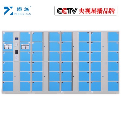 臻远工厂车间电子存包柜智能储物柜寄存柜刷卡条码自编投币型储物柜 48门刷卡款