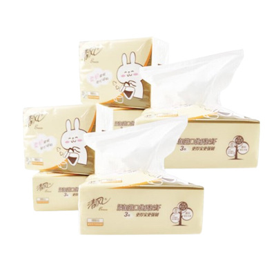 清风抽纸3层100抽*27包亲肤萌宠系列抽取式AR62GDT