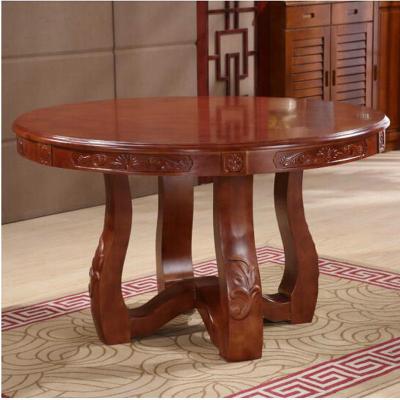 逐鹿中原实木餐桌圆形餐桌 全实木橡木新中式仿古餐桌 带转盘CH-398大圆桌 2米圆餐桌+转盘 CH-398