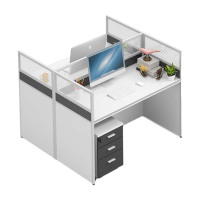 DXBG简约现代隔断双人位屏风卡座工作位职员办公桌椅组合办公家具工字型两人位带柜