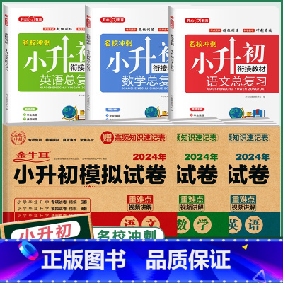 6册[语文+数学+英语]小升初试卷+总复习 小学升初中 [正版]2024年小升初模拟试卷真题卷必刷题人教版语文数学英语小