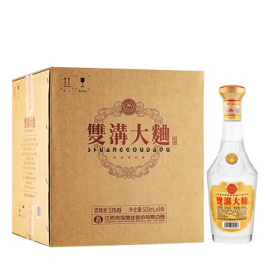 [二次封箱且瓶身有贴码]双沟大曲酒金奖53度500ml*9瓶 整箱装 浓香型纯白酒