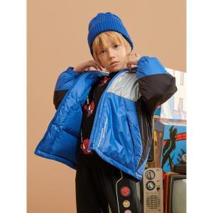 [1件5折价:217.5]moomoo童装男童羽绒服冬装新款儿童潮流拼接羽绒服带眼镜面罩