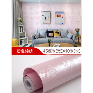 汐岩朵雅加厚3d立体墙纸自粘10米卧室温馨防水pvc壁纸宿舍背景墙贴纸