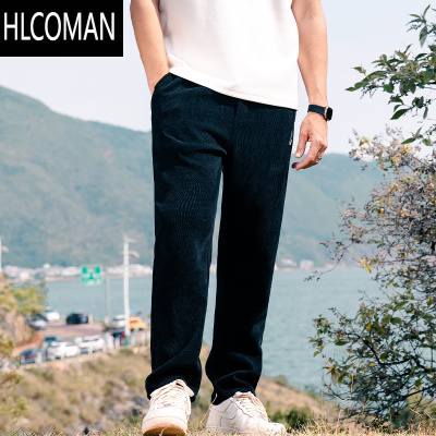 HLCOMAN 雪尼尔 厚实挺括男士博奥绒长裤直筒男裤潮流锥形长裤
