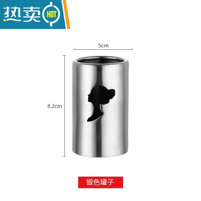 敬平304不锈钢水果叉套装蛋糕吃水果签家用小叉子儿童果叉插创意可爱 304不锈钢收纳筒(银色)