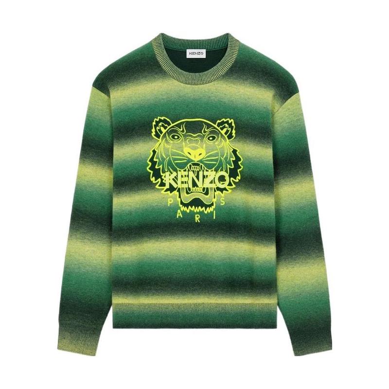 高田贤三(Kenzo)羊毛针织套衫男圆领长袖多色徽标设计运动休闲百