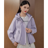 短款外套女年春秋季高级感气质洋气休闲百搭工装连帽夹克上衣
