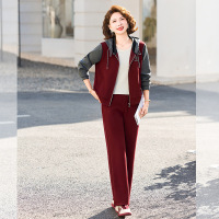 新款春季洋气妈妈套装女气质休闲中老年人运动套装女装40-60岁女