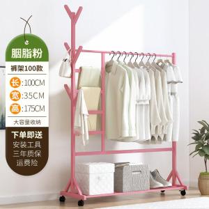 森美人简易衣帽架实木卧室挂衣架子落地房间衣服收纳置物架家用简约现代