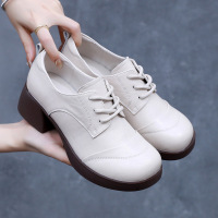 25真皮乐福鞋女英伦小皮鞋粗跟玛丽珍女鞋厚底单鞋防滑软底四季鞋