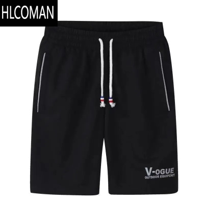 HLCOMAN短裤男夏季五分裤薄款运动中裤沙滩裤棉麻休闲宽松大裤衩卫裤