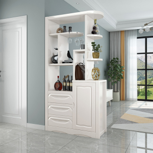 青木川 实木酒柜鞋柜一体靠墙小户型双面客厅餐厅家用进门口入户两面双面迷你玄关隔断屏风柜收纳储物柜装饰柜间厅柜简约现代