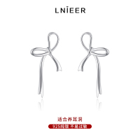 925纯银镂空蝴蝶结耳环女小众设计感耳钉2025时尚气质高级感耳饰送女朋友老婆情人节七夕生日礼物