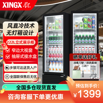 星星(XINGX) LSC-230FYPE 222升 立式冷藏展示柜 风直冷 1级能效 饮料柜 商用 双层玻璃更锁冷