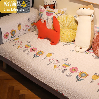 卡通防滑沙发盖巾棉布艺沙发垫 套罩坐垫 四季通用 可定制 三维工匠