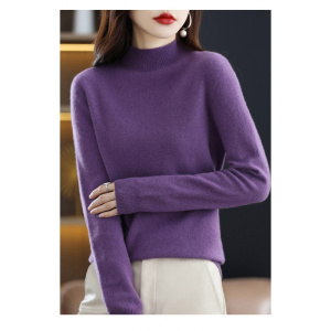 2023秋冬季新款羊毛衫女士半高领打底衫毛衣套头百搭羊毛针织衫