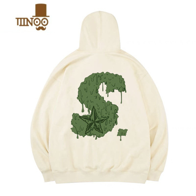 YANXUSTA融化S星印花连帽卫衣秋季男美式宽松休闲潮牌上衣女