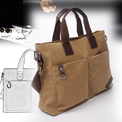 派尼美特男包单肩斜挎包男帆布包横款男士包包背包手提公文包男商务大容量