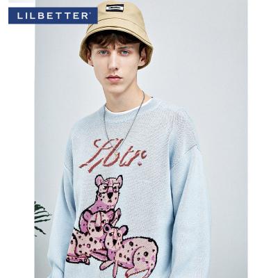 Lilbetter毛衣男春装2021新款圆领套头打底衫潮流个性男士针织衫