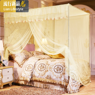 一开公主家用加密1.5床单开1.2纹帐1.8m落地单人帐纱蚊帐风米 三维工匠
