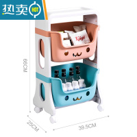 敬平小推车置物架儿童玩具收纳架零食储物柜家用书架绘本架多层落地架
