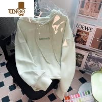YANXU潮牌港风chic字母连帽卫衣男2023新款宽松简约百搭外套上衣