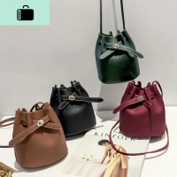 女士单肩包2019新款夏季小水桶包斜挎包荔枝纹女包休闲新款女士包NEW LAKE