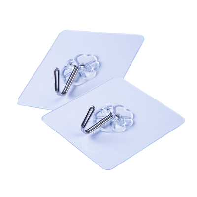 单钩20个装-潘西透明挂钩无痕粘胶挂钩厨房浴室壁挂墙壁钩子免钉衣钩粘钩