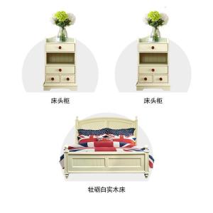 森美人美式床乡村全实木1米8双人田园轻奢风家具1.5m1.2儿童主卧次卧床