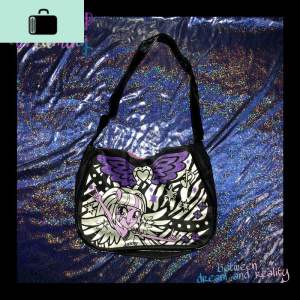 暗黑小魔女 蹦迪紫嘻哈土酷精灵少女单肩手提包腋下包法棍包NEW LAKE 暗黑小魔女改良版女士单肩包 暗黑小魔女改良版