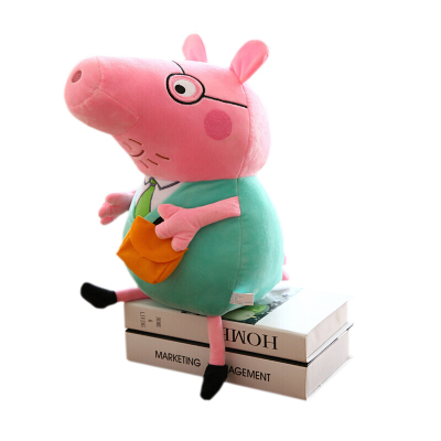 小猪佩奇毛绒玩具公仔布娃娃抱枕玩偶儿童居家小摆件工厂员工定制节日生日（量大可以定制生产）佩奇30厘米收猪爸30厘米