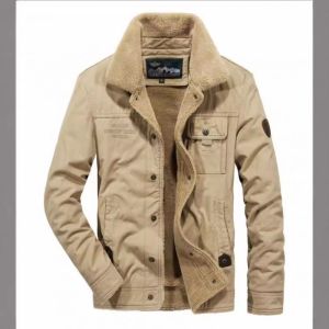 JPDUN冬季棉衣男加绒加厚翻领保暖外套大码棉服