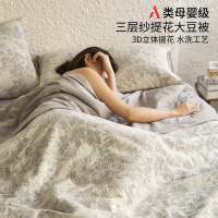 全棉双层纱提花夏凉被夏季A类大豆空调被单人可机水洗薄款春秋被