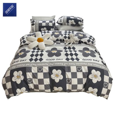 安居先森卡帝亚活性精梳棉印花单人床三件套活性印染C1627