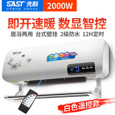 先科暖风机家用浴室壁挂式取暖器电暖器热风机防水节能省电电暖气 遥控款